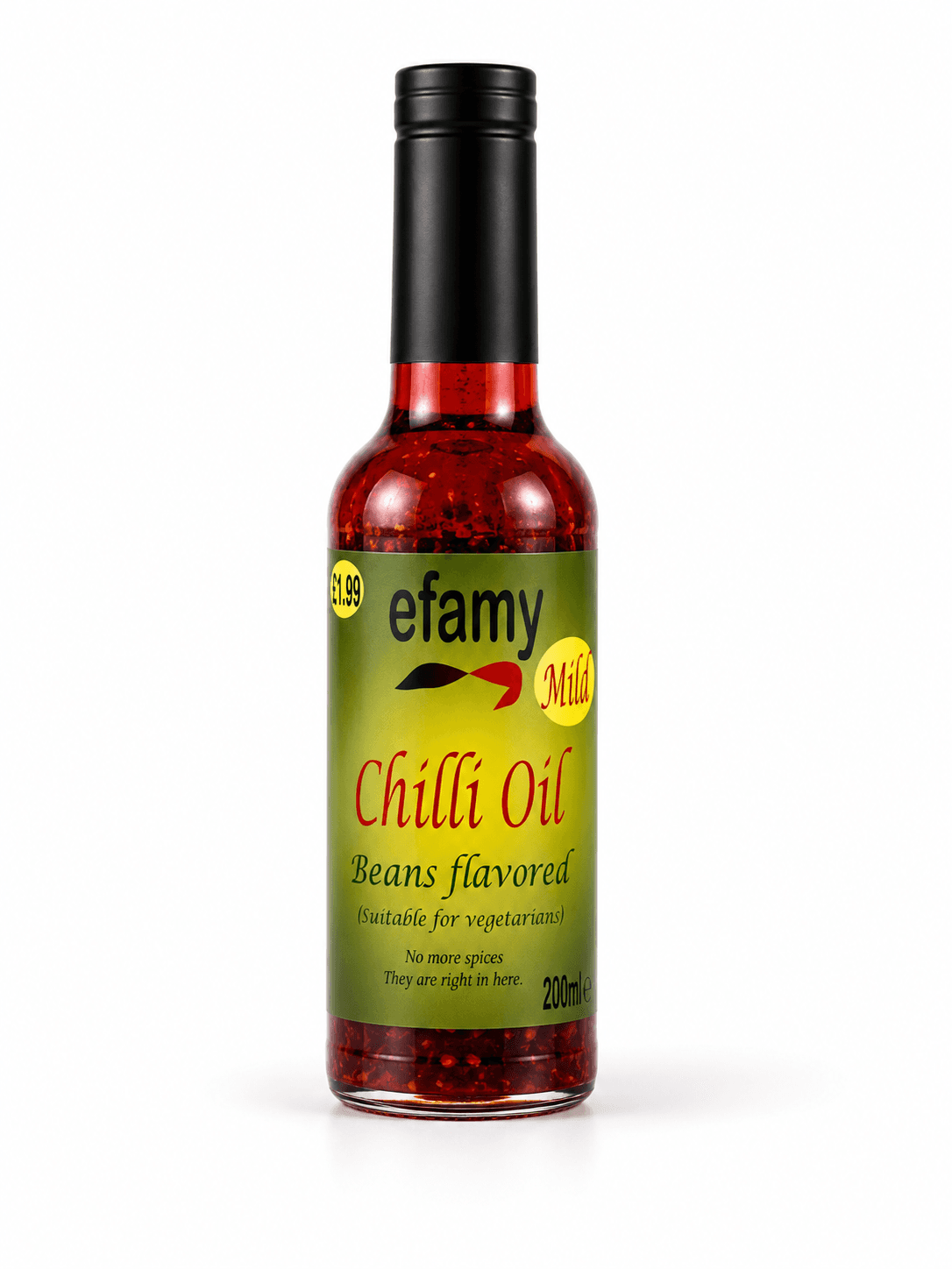 Bottle of Efamy beans flavoured chilli oil