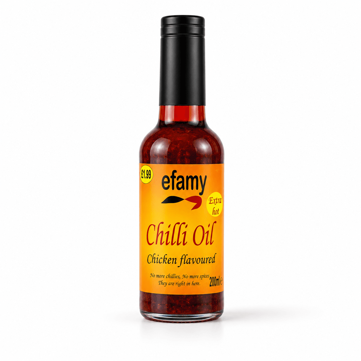 Bottle of Efamy chicken flavoured chilli oil